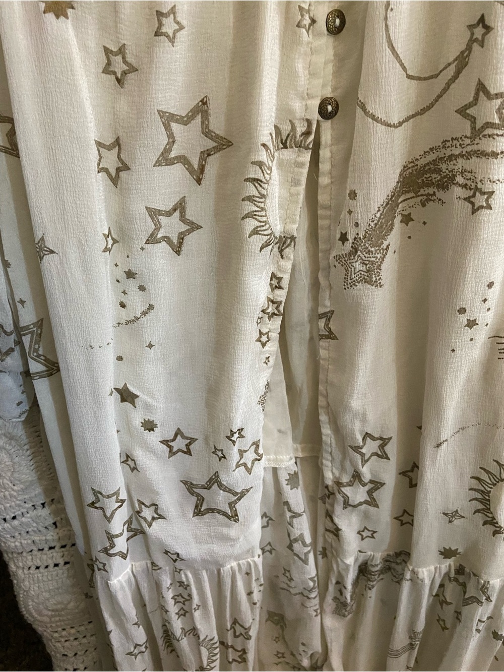 Arula Celestial Star Moon Maxi Kimono Duster Size B - Picture 5 of 8